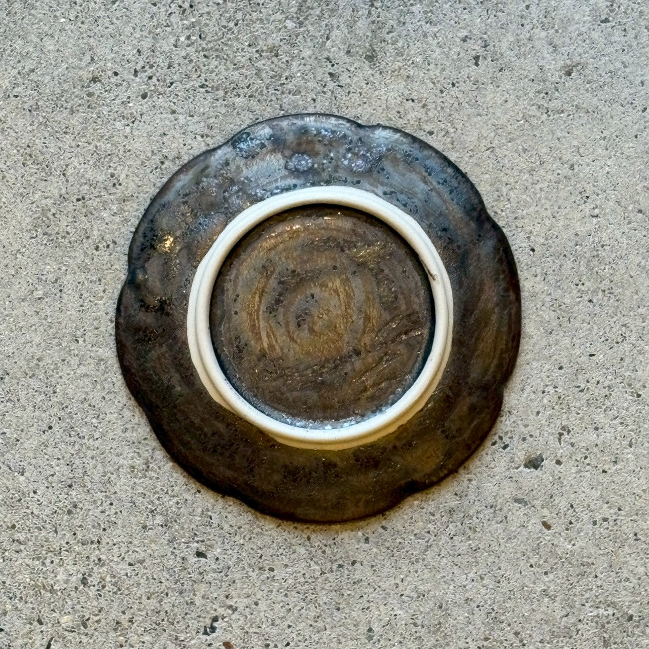 豆皿 花型切込み豆皿 ブロンズ【FK16】