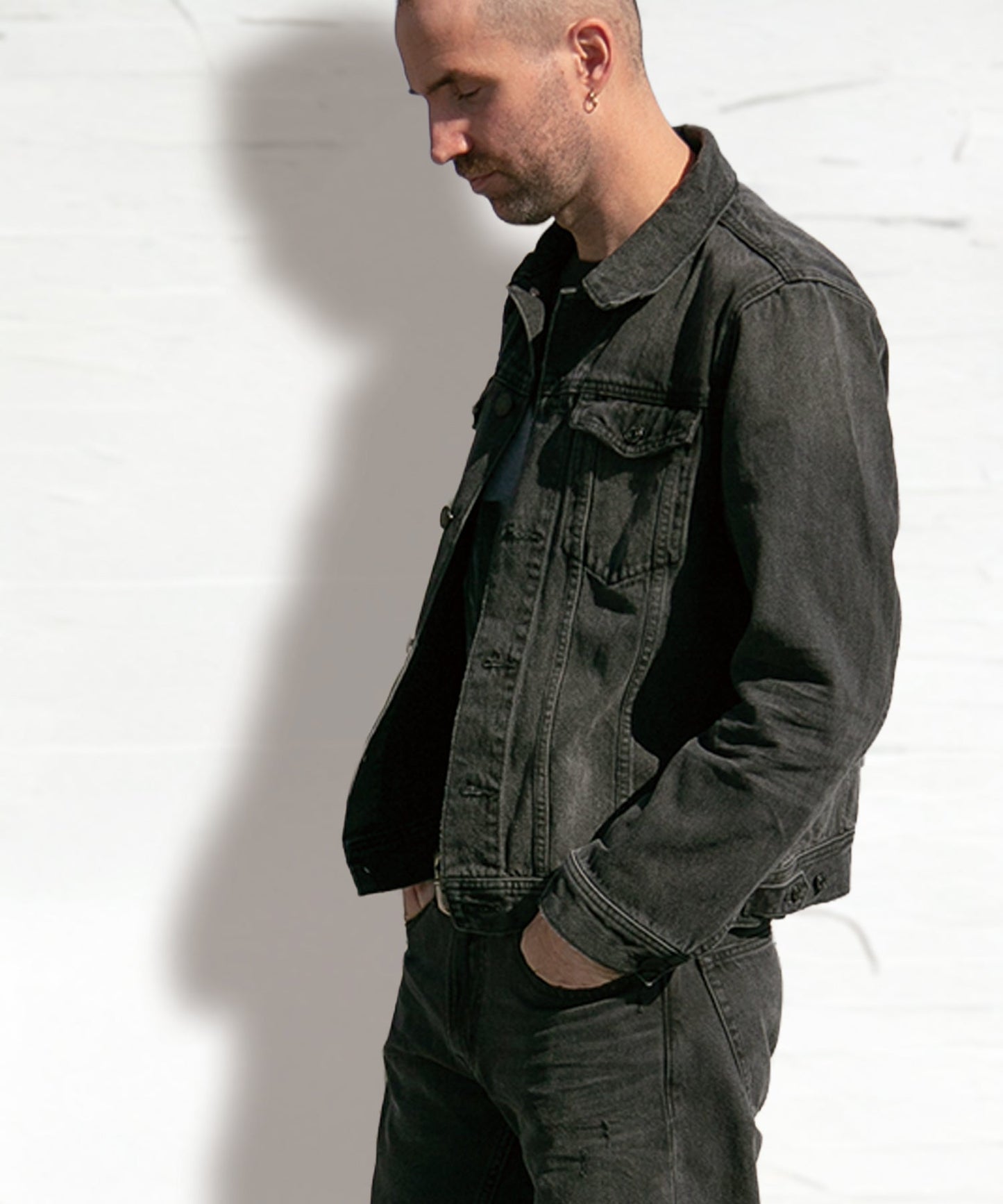 12oz SOFT BLACK DENIM TRUCKER JACKET