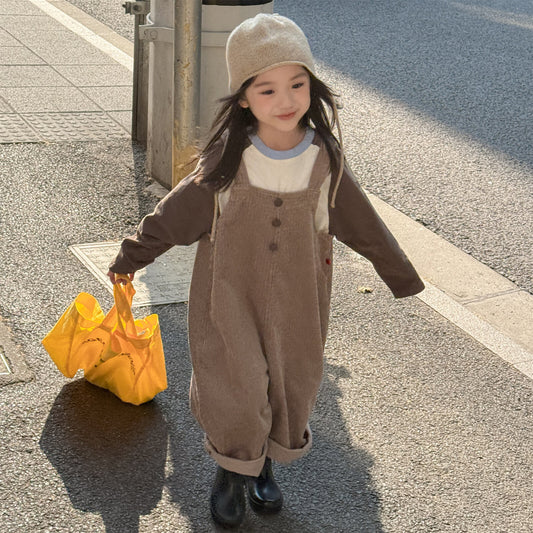ベビー・キッズ用無地サロペット