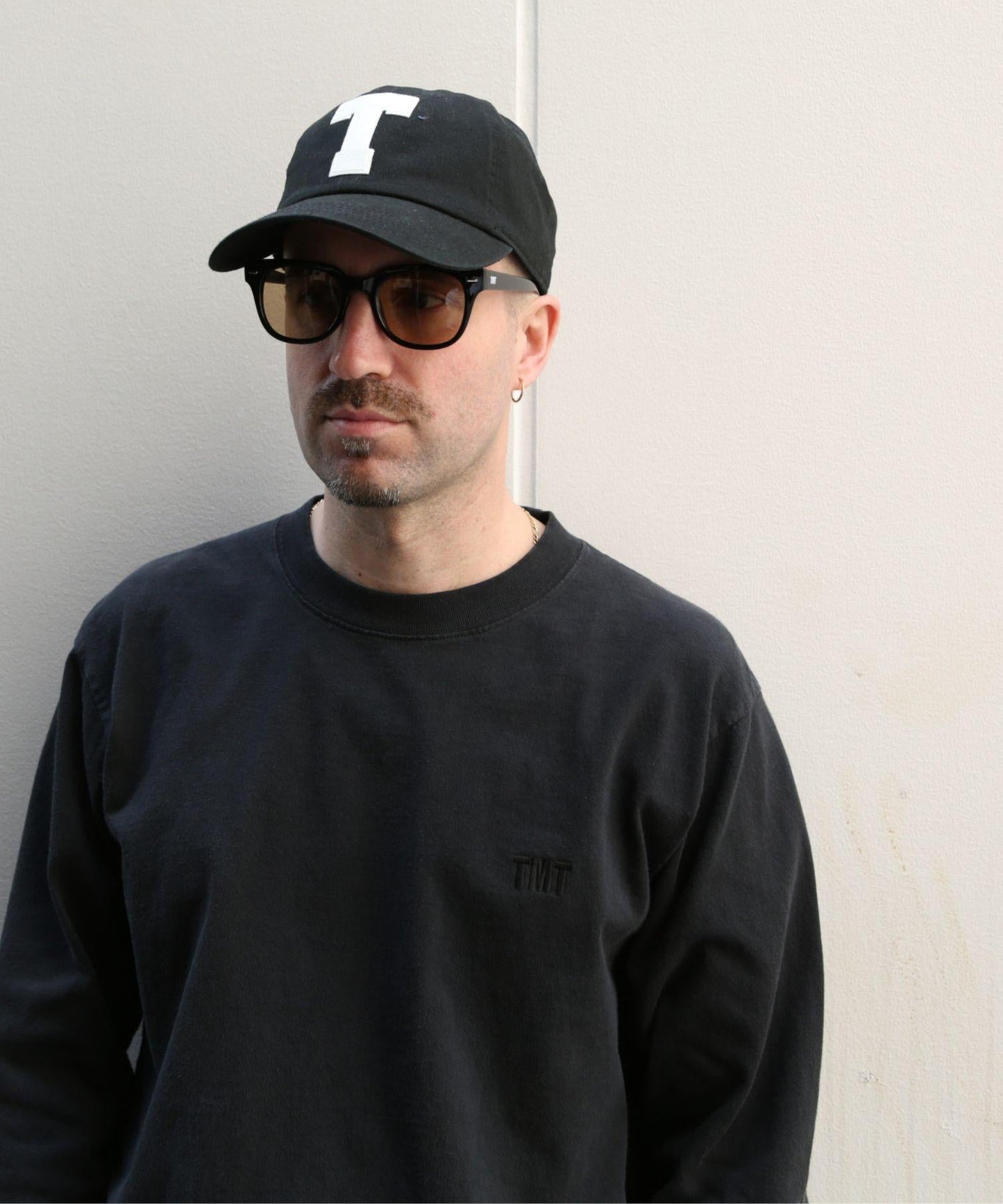 DRY COTTON JERSEY EMBROIDERY L/STEE／BLACK