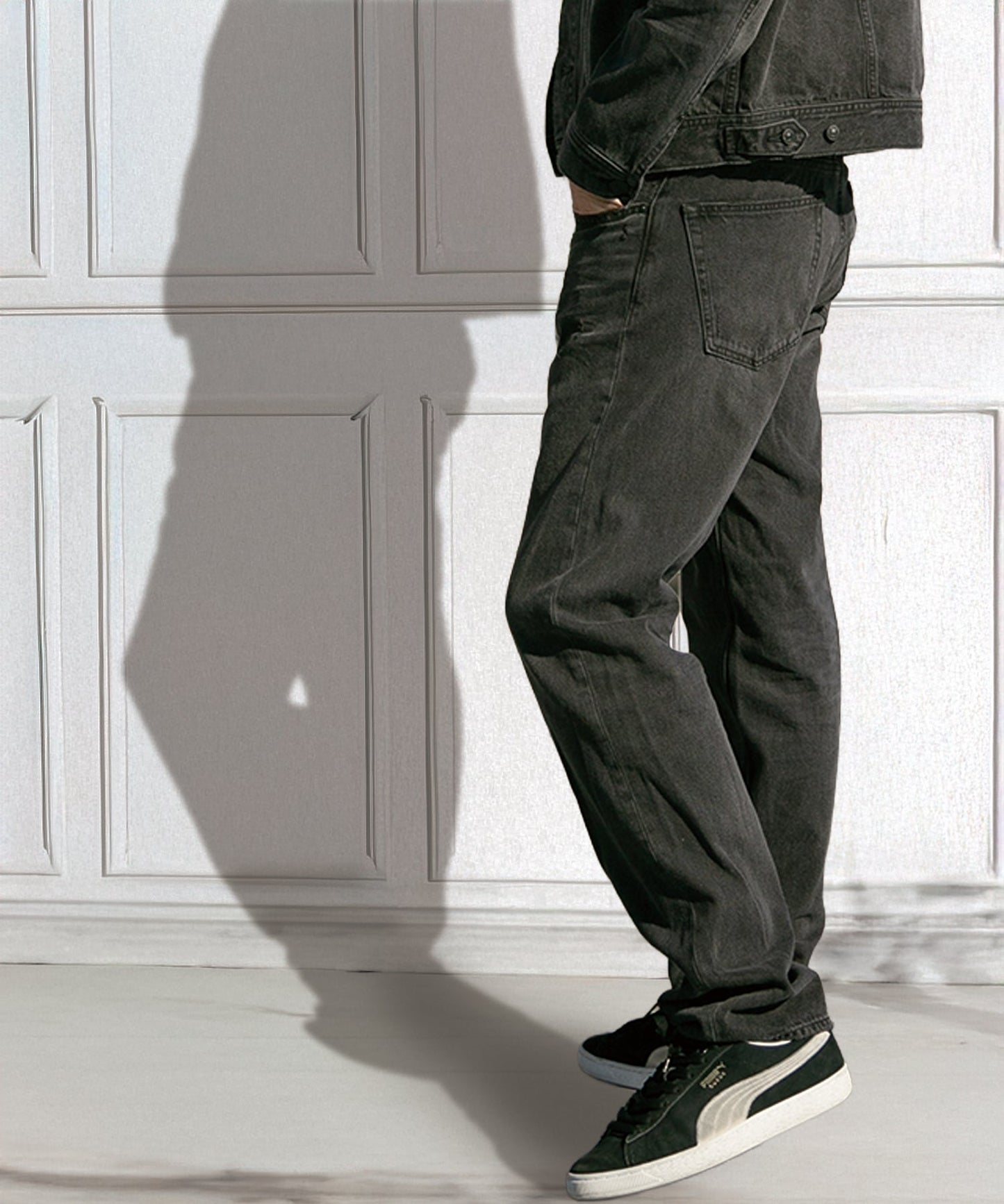 12oz SOFT BLACK DENIM 5P STRAIGHT