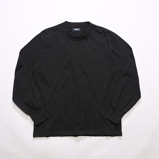 DRY COTTON JERSEY EMBROIDERY L/STEE／BLACK
