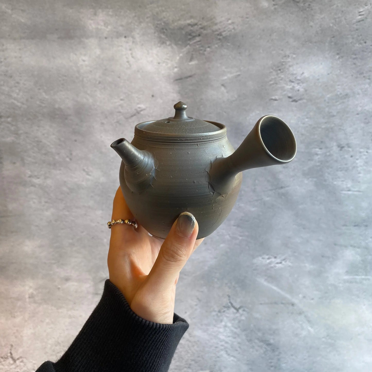 槌目蓋梨皮窯変急須【8】