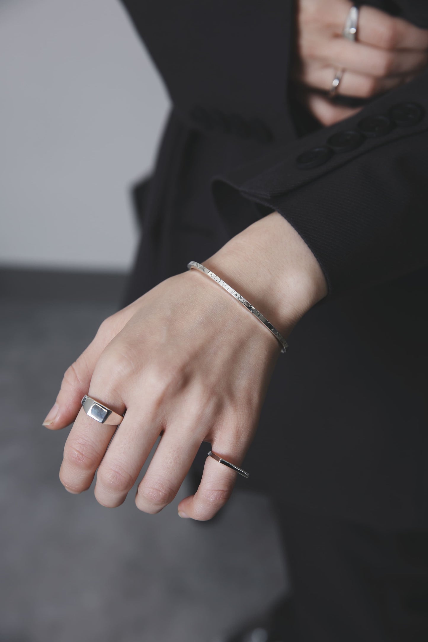 シルバー925 バングル｜いぶし加工あり｜24-B-014