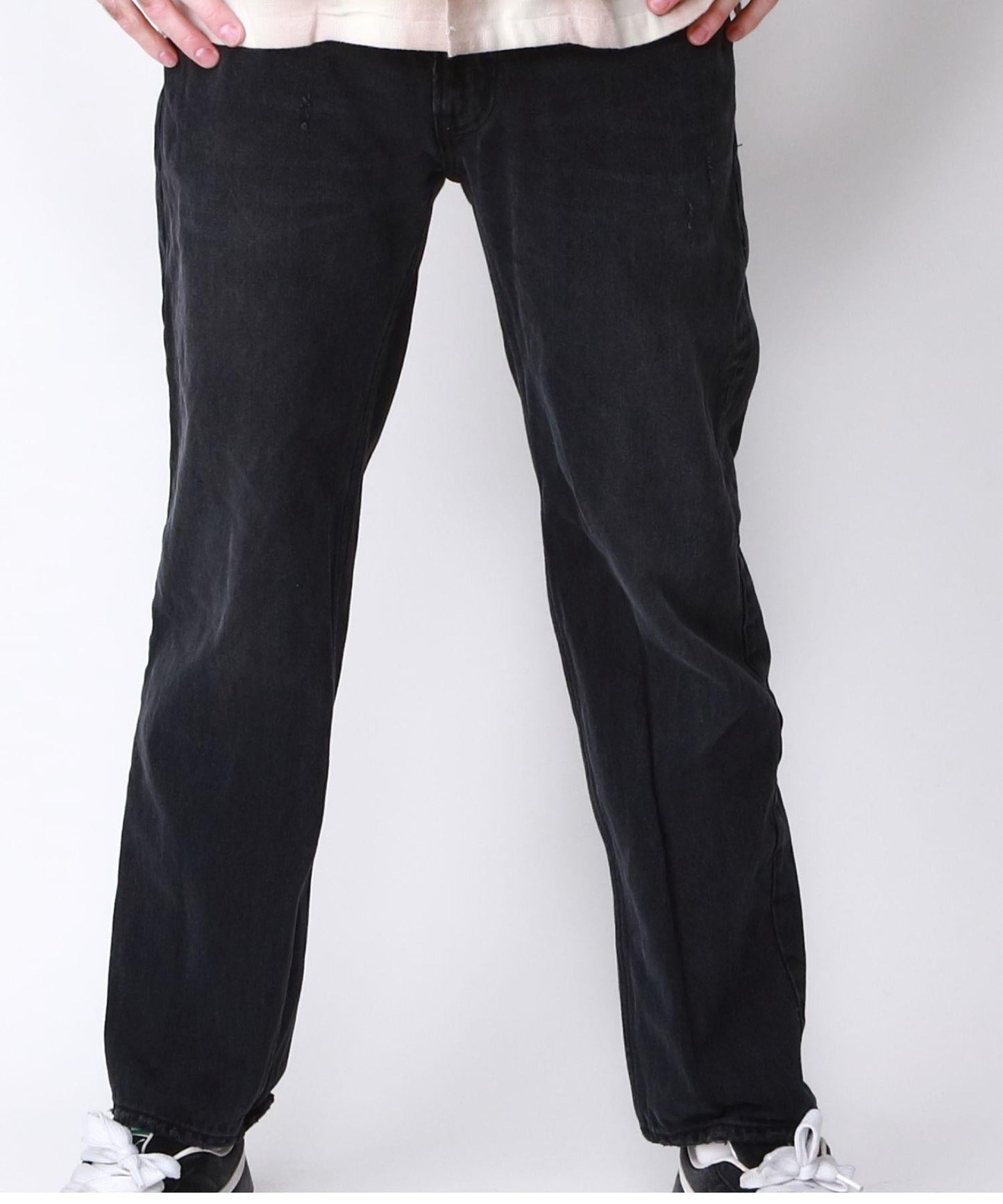 12oz SOFT BLACK DENIM 5P STRAIGHT