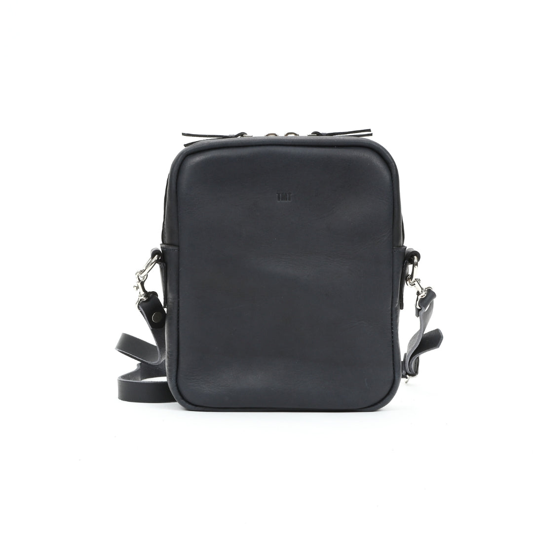 INDIGO LEATHER SHOULDER STADS BAG