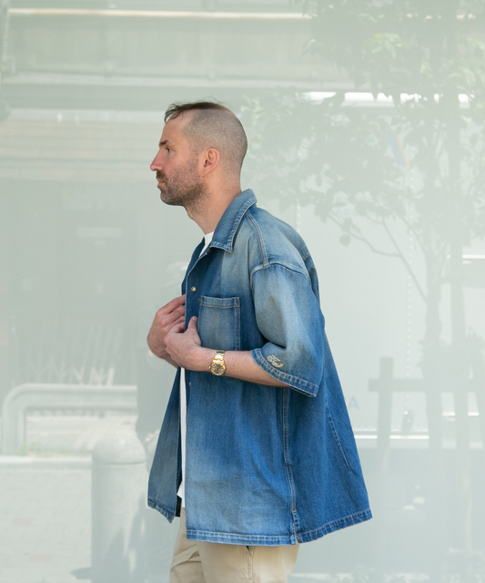 10oz DENIM SHORT SLEEVE SHIRTS（OVERSIZED）