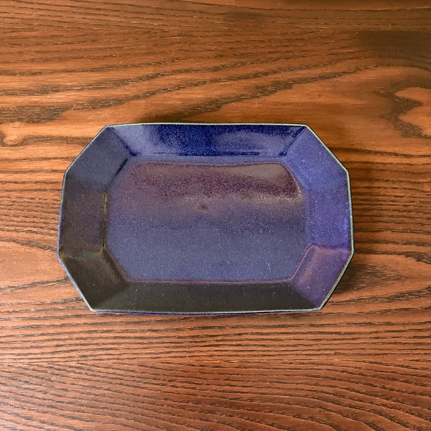 八角プレート 小 瑠璃釉｜古谷製陶所（信楽焼 陶器）【古35】