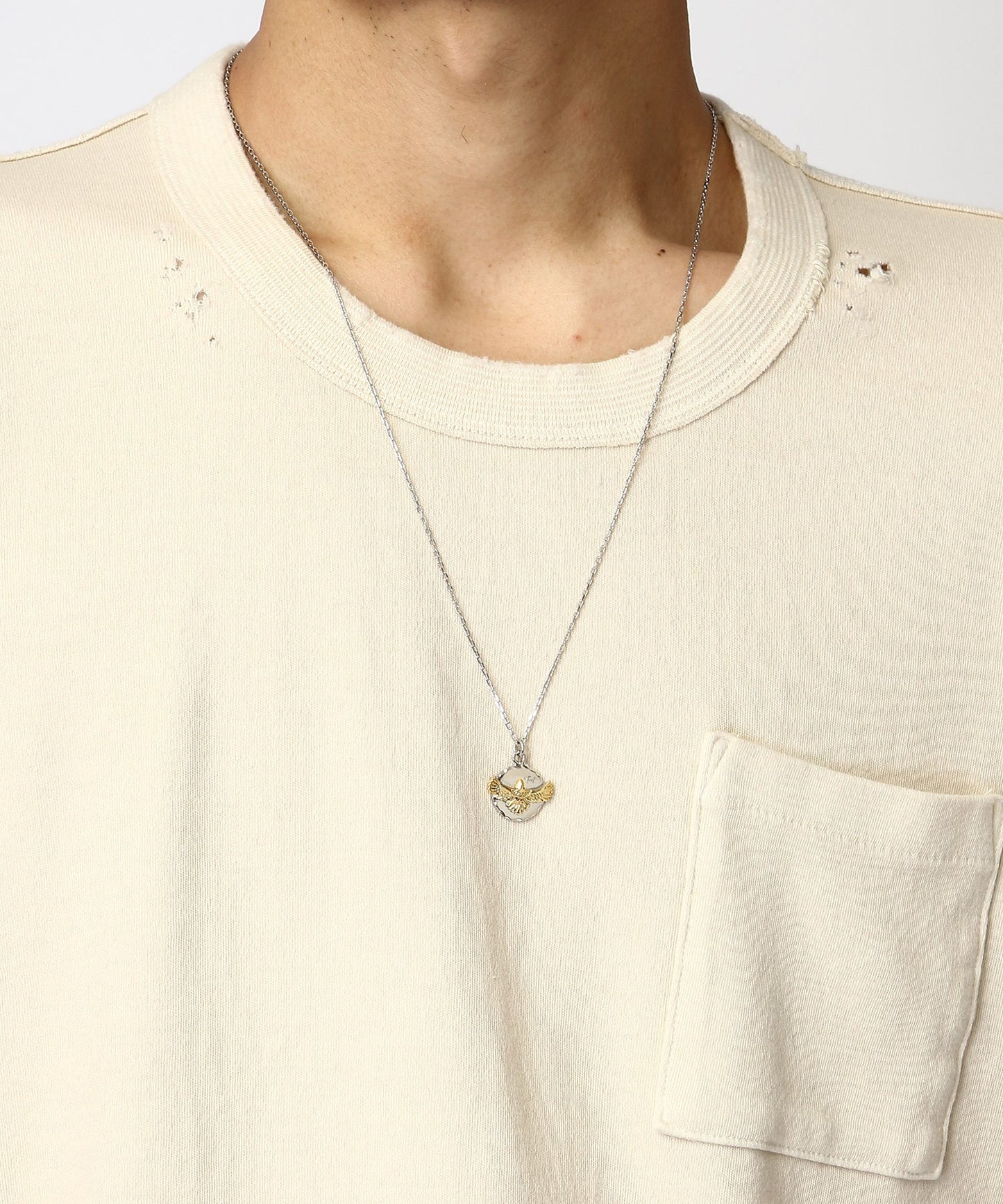 EAGLE COIN NECKLACE(GOLD & SILVER)