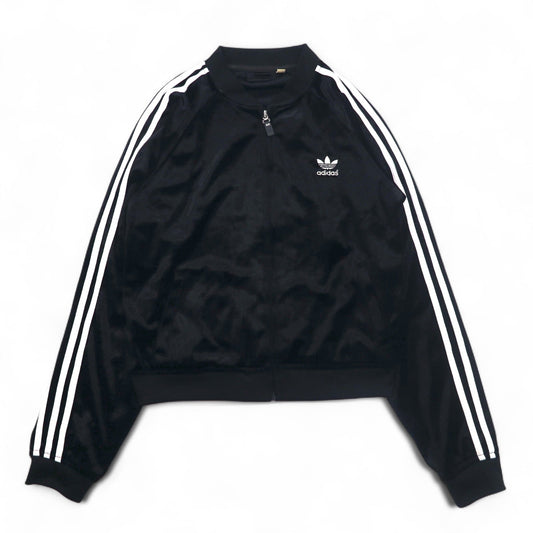 adidas 90年代 ATP型 ベロア トラックジャケット ジャージ L ブラック トレフォイルロゴ 3ストライプ