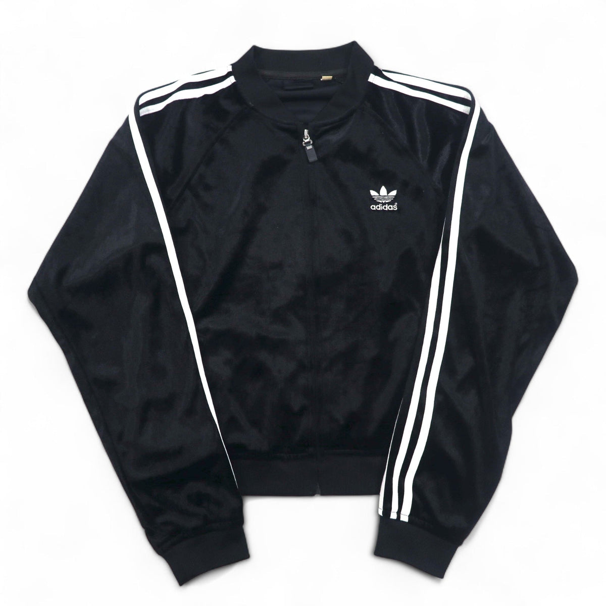adidas 90年代 ATP型 ベロア トラックジャケット ジャージ L ブラック トレフォイルロゴ 3ストライプ
