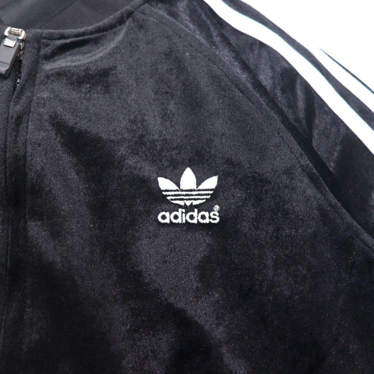adidas 90年代 ATP型 ベロア トラックジャケット ジャージ L ブラック トレフォイルロゴ 3ストライプ