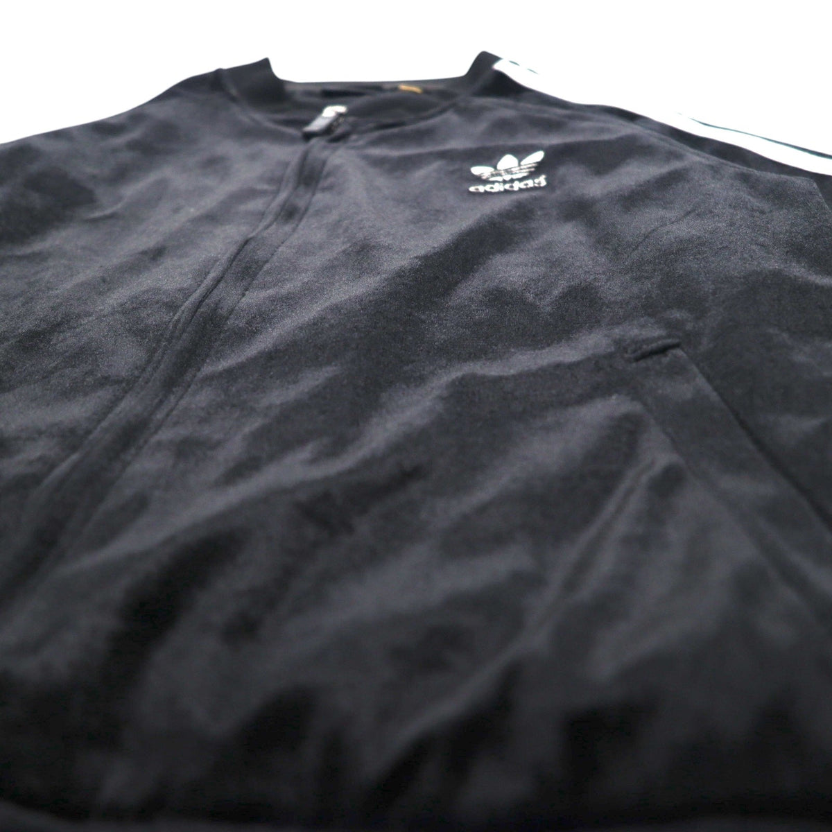 adidas 90年代 ATP型 ベロア トラックジャケット ジャージ L ブラック トレフォイルロゴ 3ストライプ