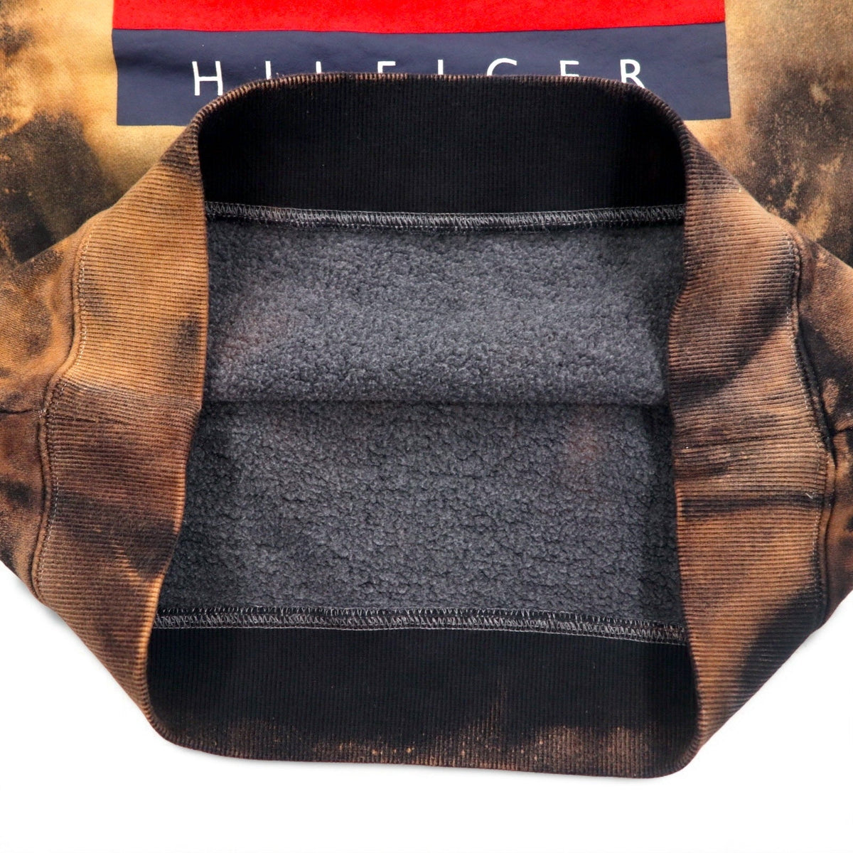 TOMMY HILFIGER タイダイ 前V スウェット M ブラック プリント フラッグロゴ