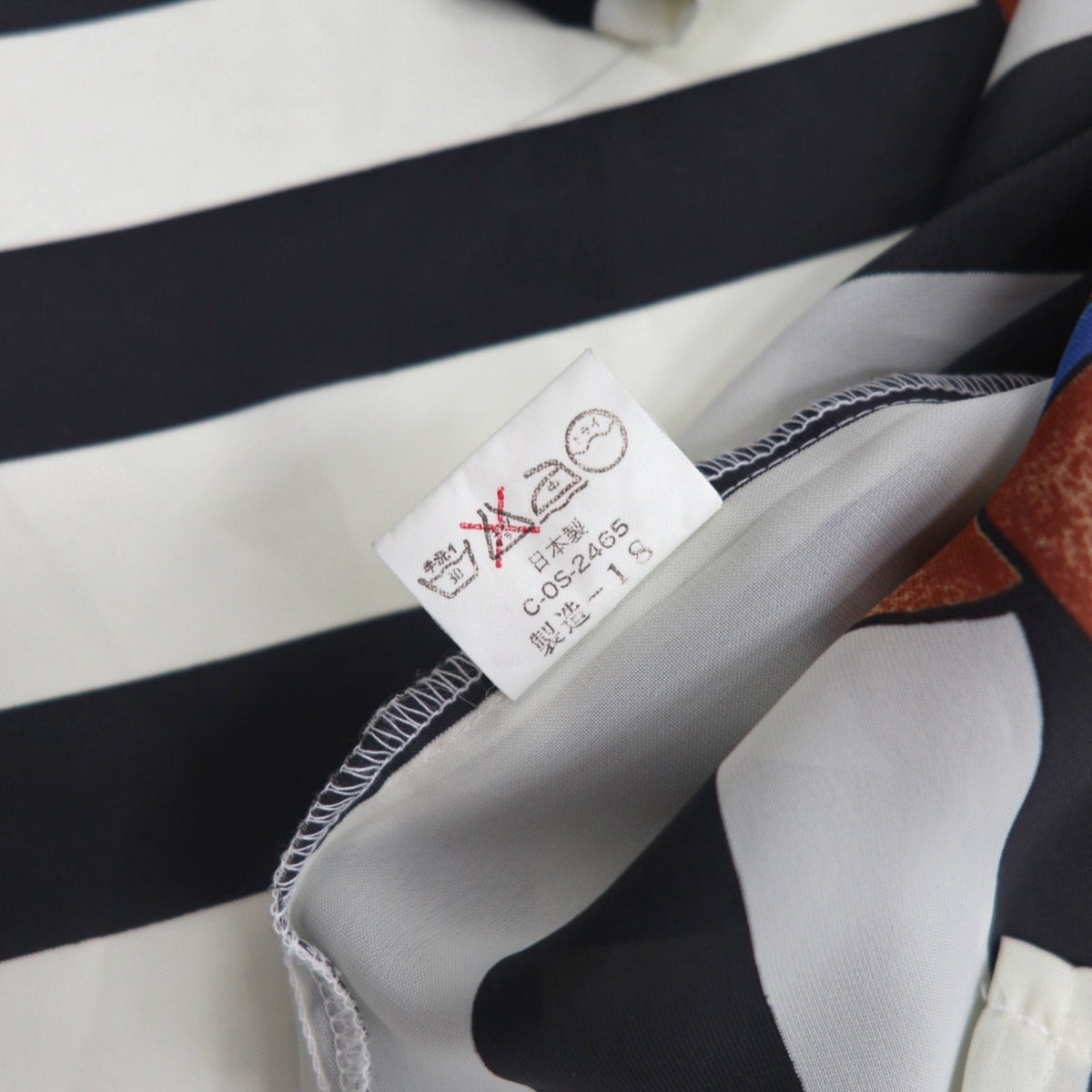 Vintage 90s Japan Made Open Collar Retro Shirt オープンカラー ポリシャツ M ストライプ 総柄 テディーベア 金ボタン レトロ 日本製