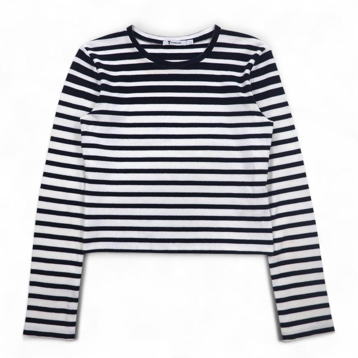 T BY ALEXANDER WANG クロップド ボーダー ロングスリーブ Tシャツ ロンT M UNITED ARROWS別注 1552-343-0101