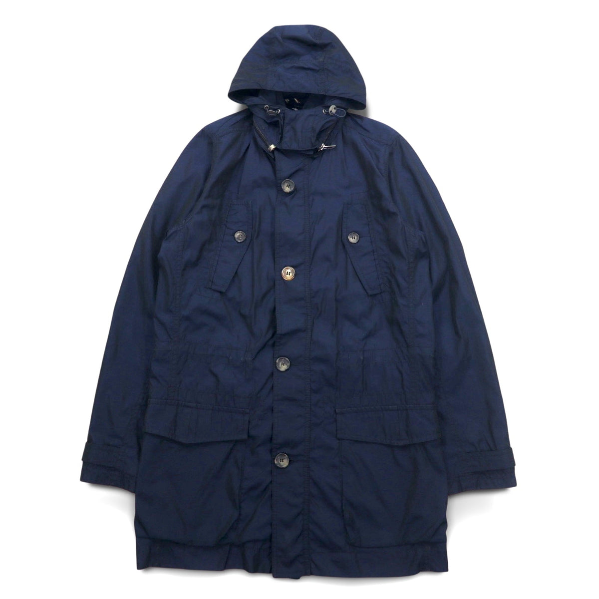 TOMMY HILFIGER 00年代 モッズコート フィールドパーカー S ドローコード フード着脱式 ダブルジップ