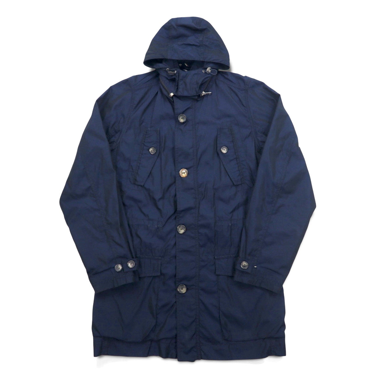 TOMMY HILFIGER 00年代 モッズコート フィールドパーカー S ドローコード フード着脱式 ダブルジップ