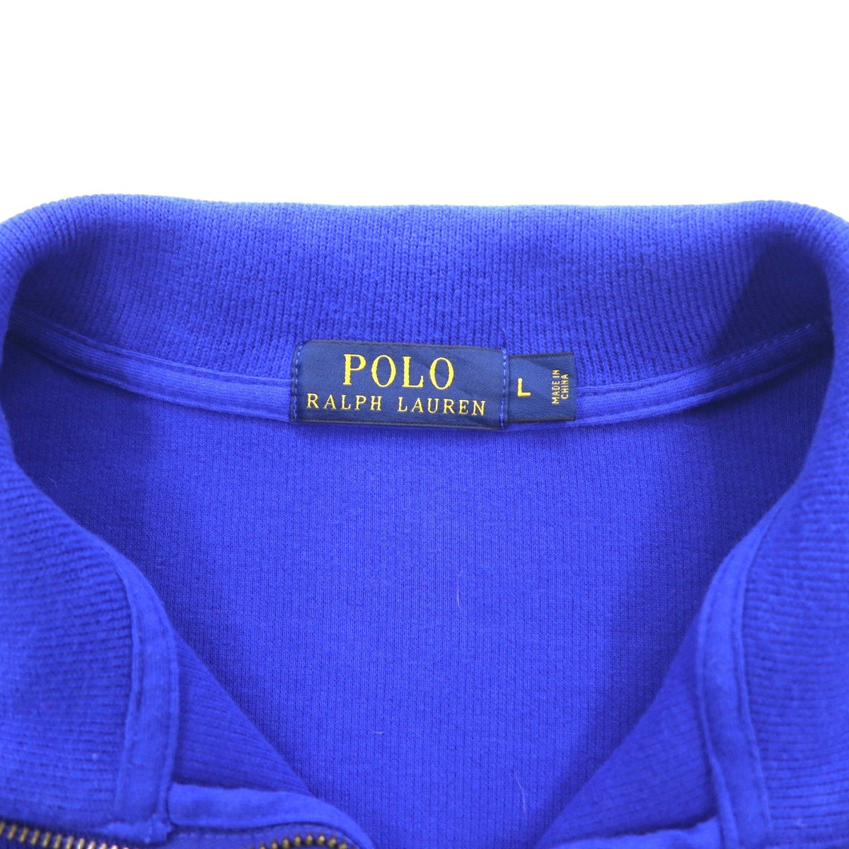 POLO RALPH LAUREN ハーフジップ スウェット L ブルー コットン スモールポニー刺繍