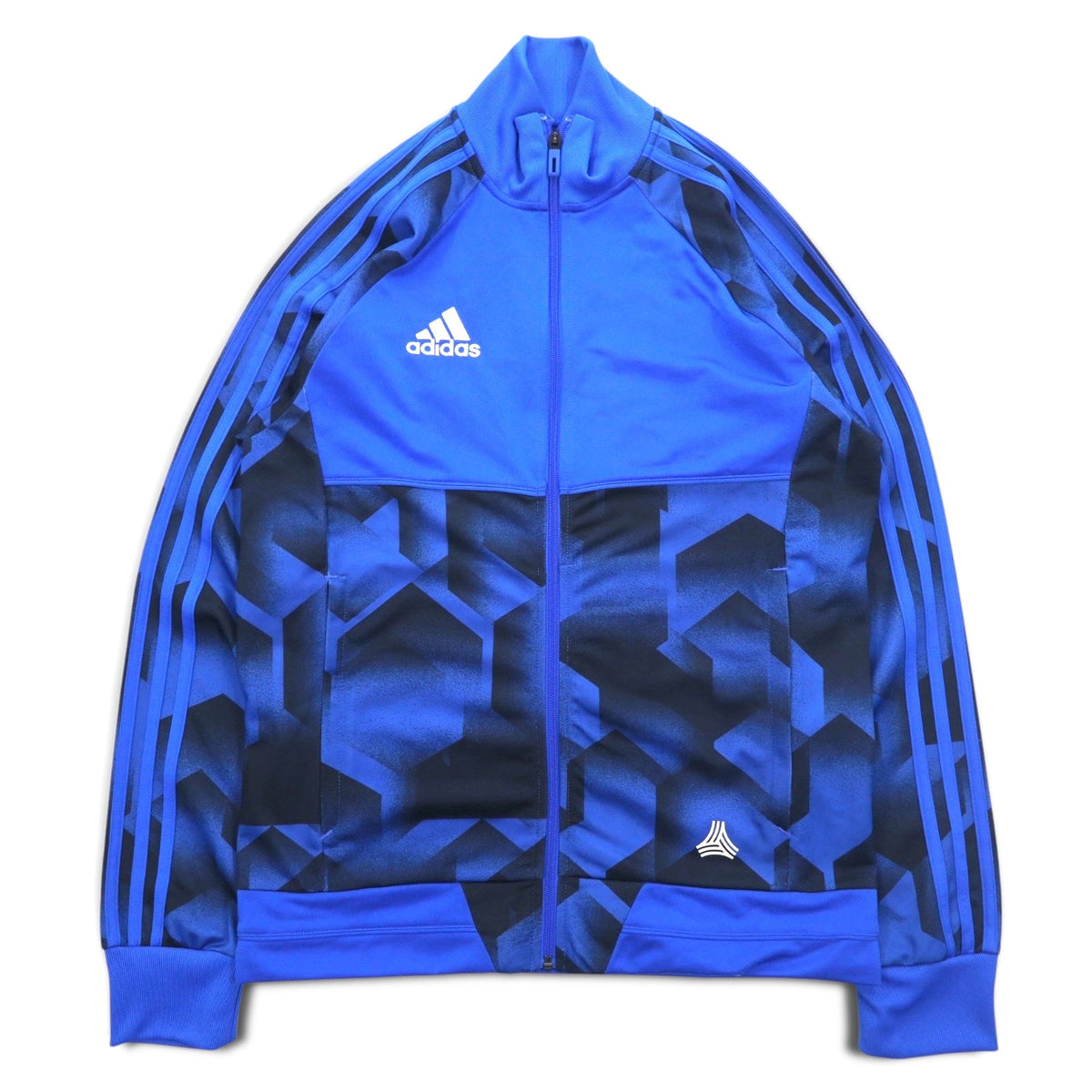 adidas トラックジャケット ジャージ M ブルー CLIMALITE 3ストライプ RENGI B46918