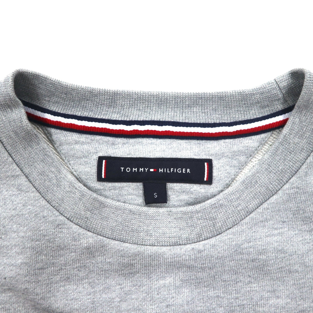TOMMY HILFIGER プリント クルーネック スウェット S グレー コットン MW0MW09466