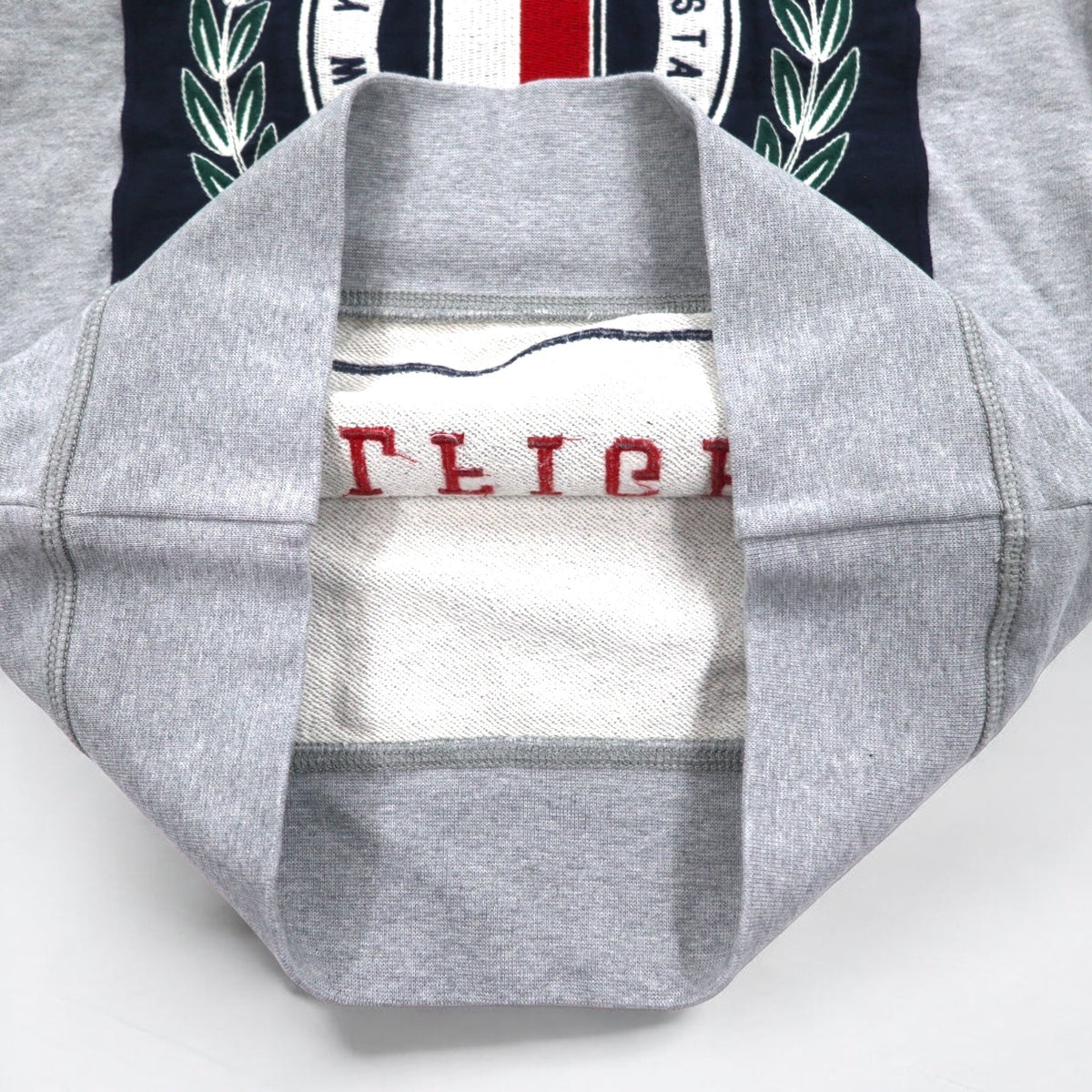 TOMMY HILFIGER プリント クルーネック スウェット S グレー コットン MW0MW09466