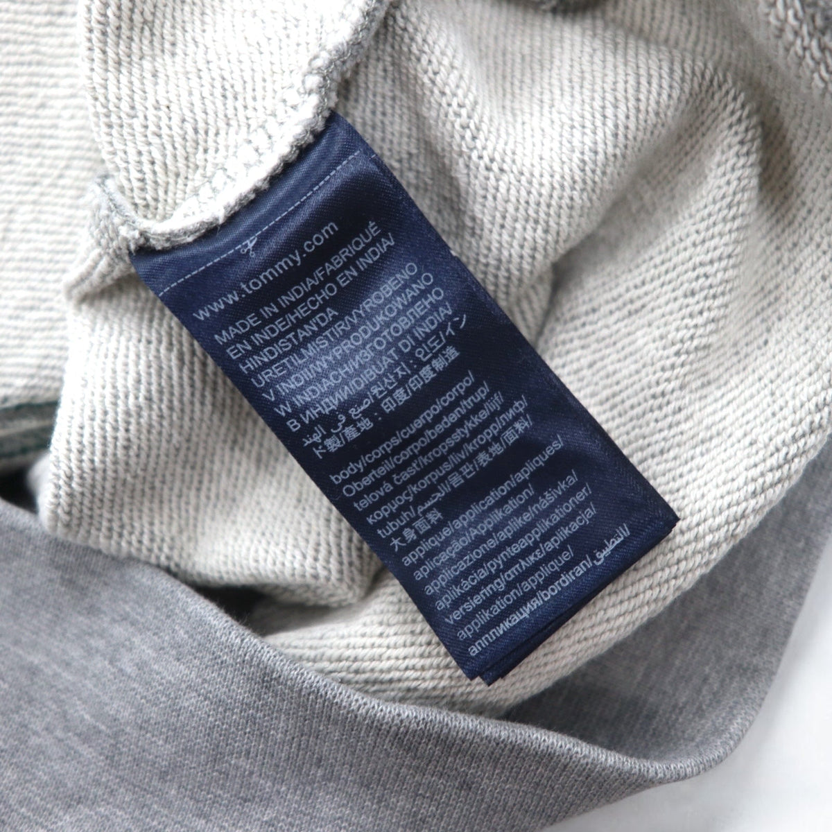 TOMMY HILFIGER プリント クルーネック スウェット S グレー コットン MW0MW09466