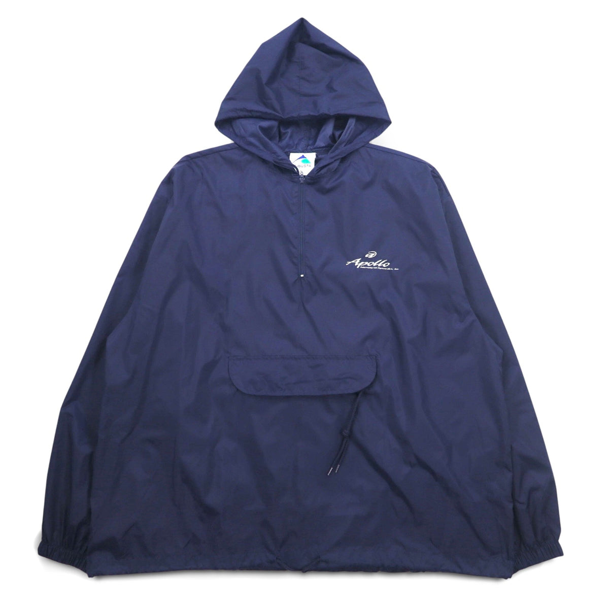 AUGUSTA SPORTSWEAR ハーフジップ アノラックパーカー XL ネイビー ナイロン フロントポケット ドローコード