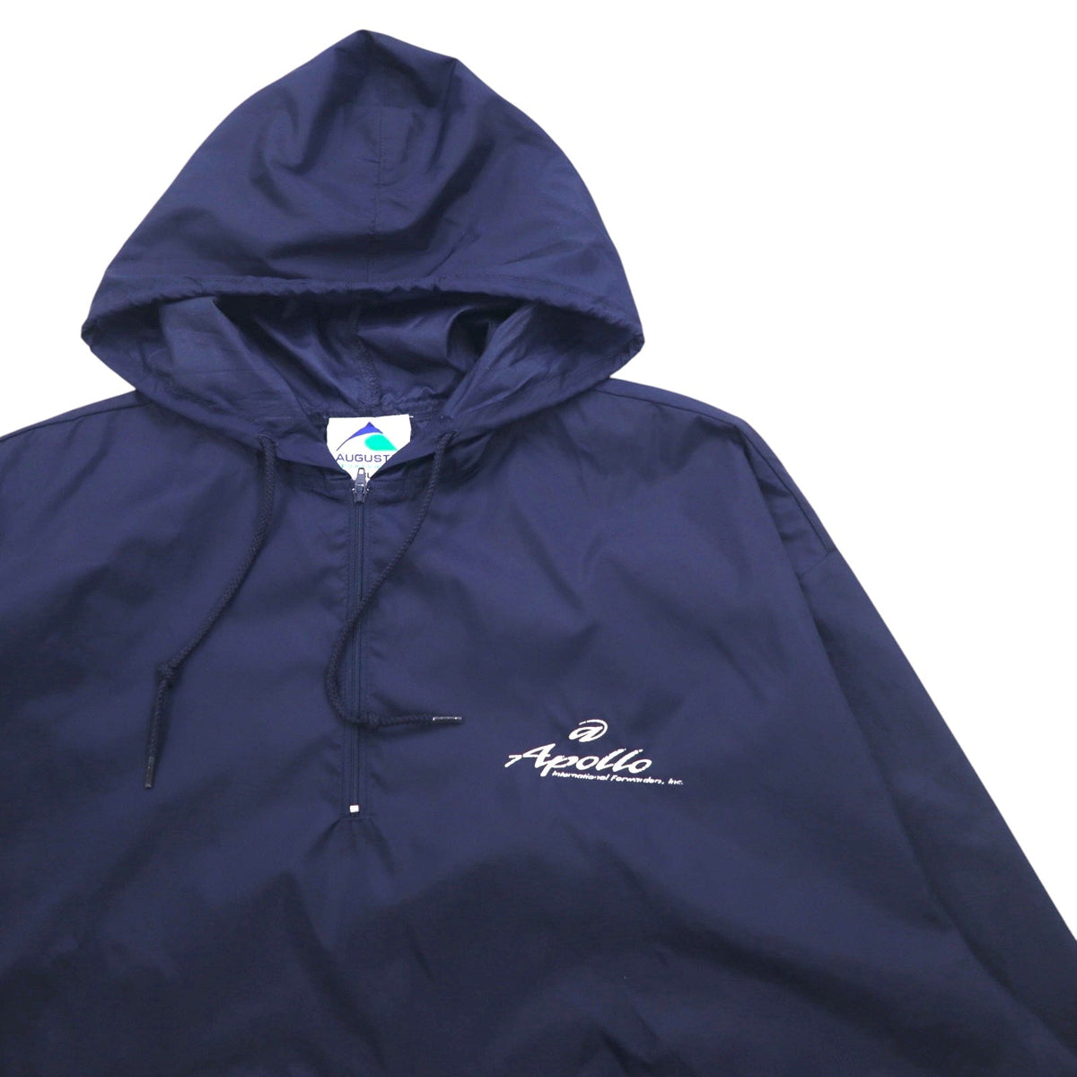 AUGUSTA SPORTSWEAR ハーフジップ アノラックパーカー XL ネイビー ナイロン フロントポケット ドローコード