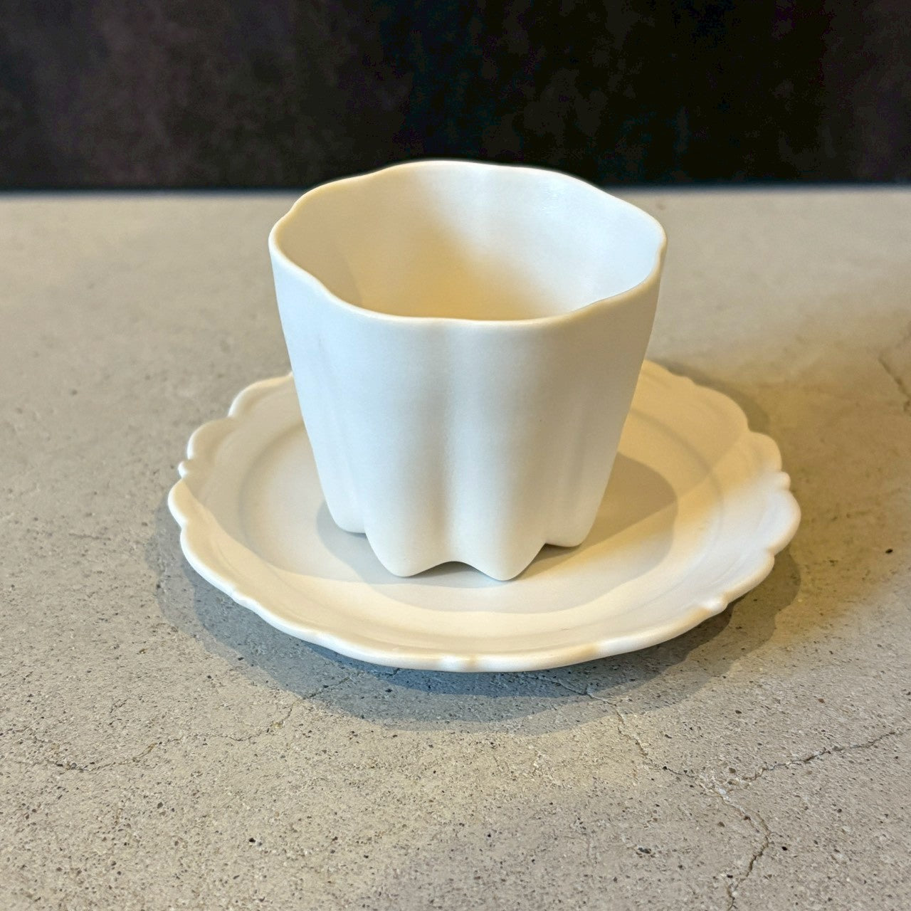 カヌレ茶器 茶杯　白【FK13】