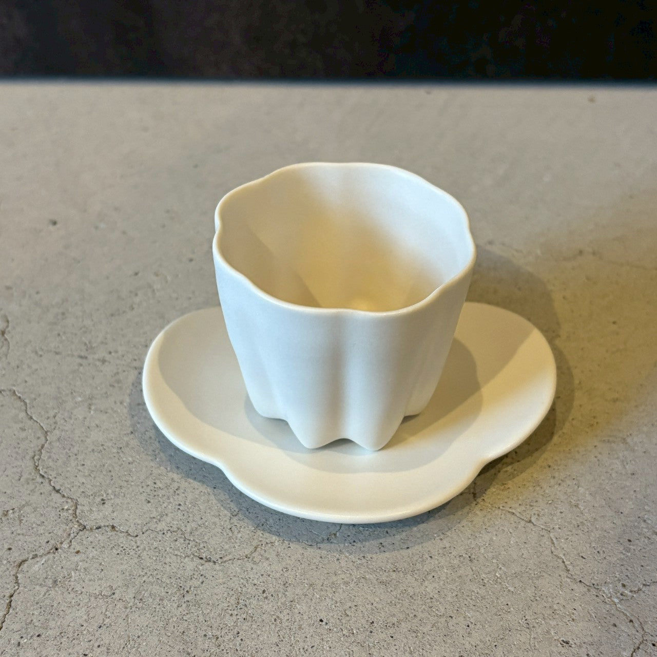 カヌレ茶器 茶杯　白【FK13】