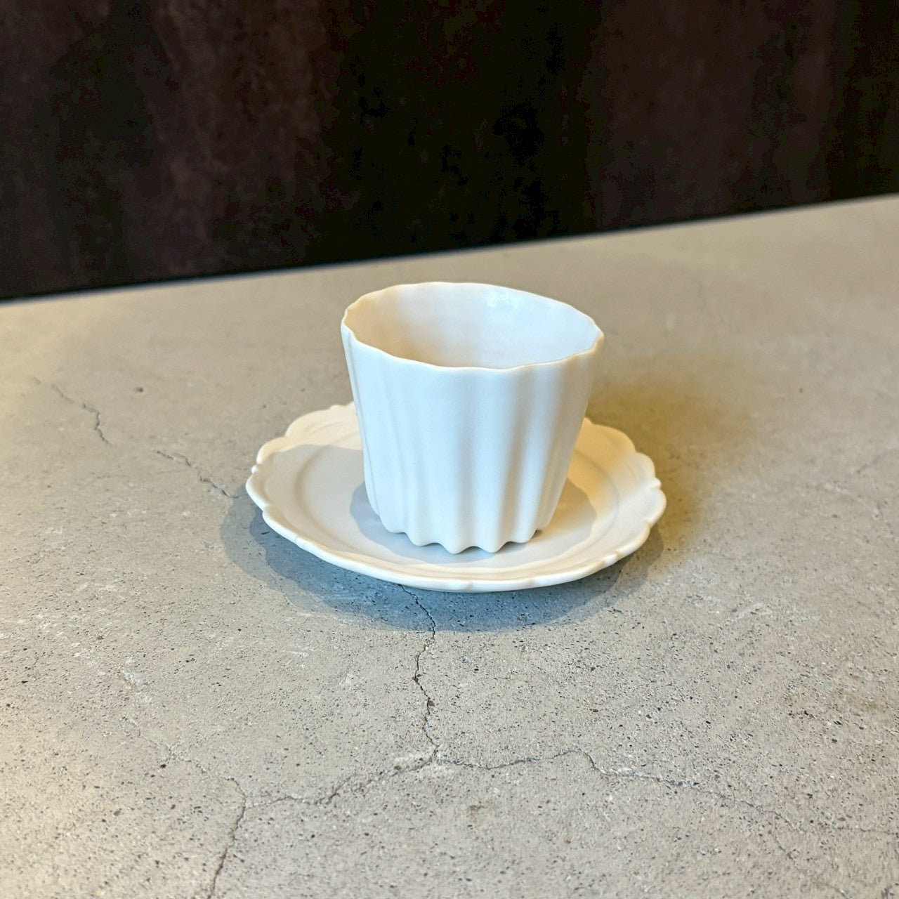 カヌレ茶器 茶杯　白【FK14】