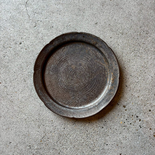 五寸皿　花型切込み　ブロンズ【FK19】