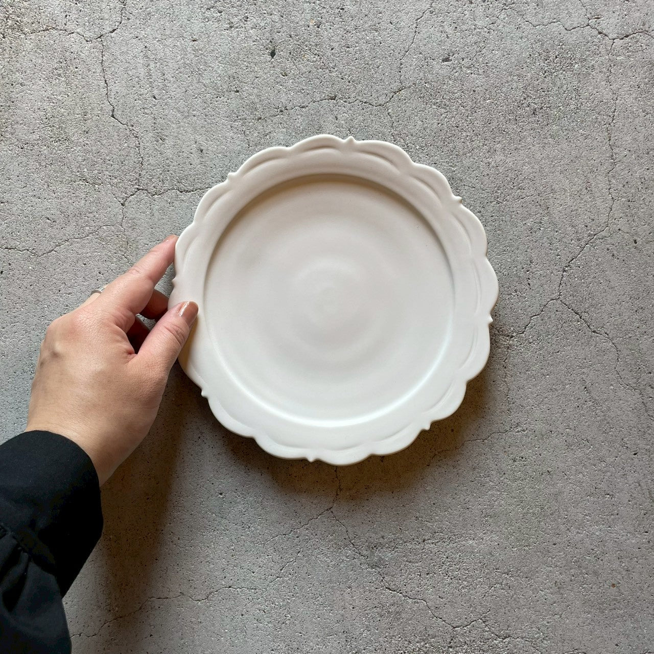 六寸皿　レリーフ六寸皿　白【FK49】