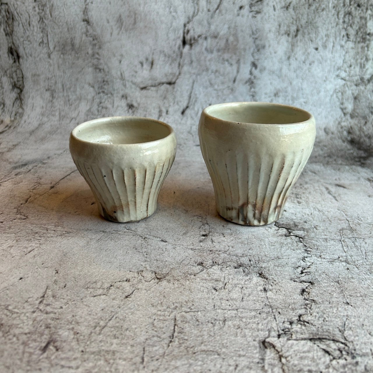 フリーカップ 小 線彫 鉄散｜古谷製陶所（信楽焼 陶器）【古61】