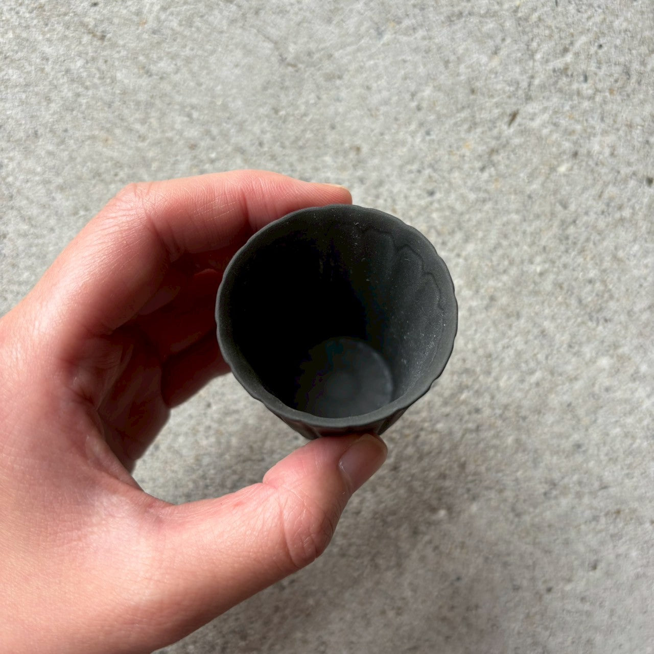 作家　飛松灯器　shaved cup SS / 台湾茶杯 / charcoal black（マット）【9】