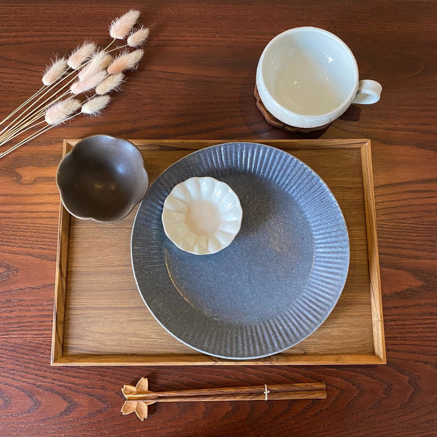 ラッフルプレート L グレー釉｜古谷製陶所（信楽焼 陶器）【古10】