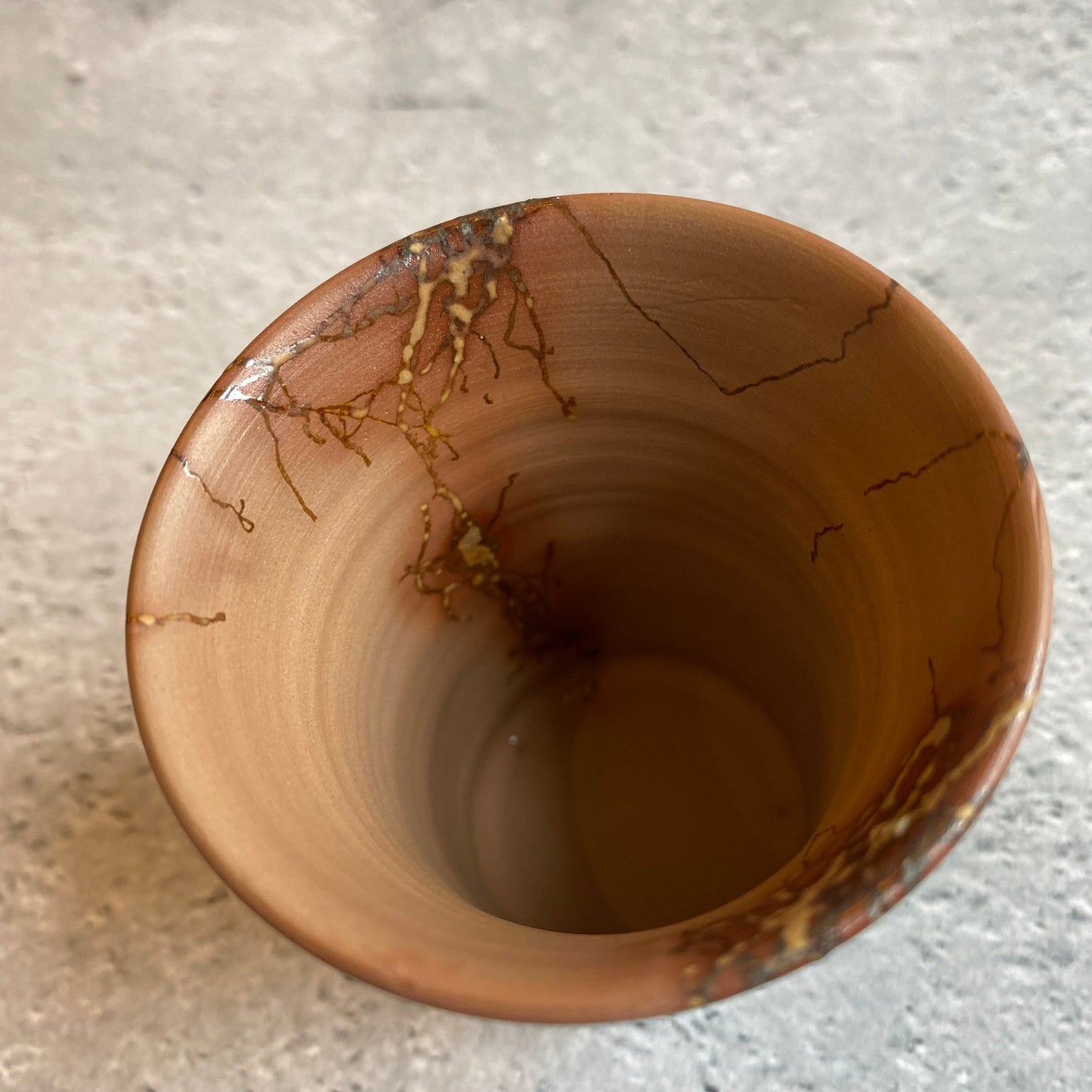 173　藻掛湯呑み 朱色【37】