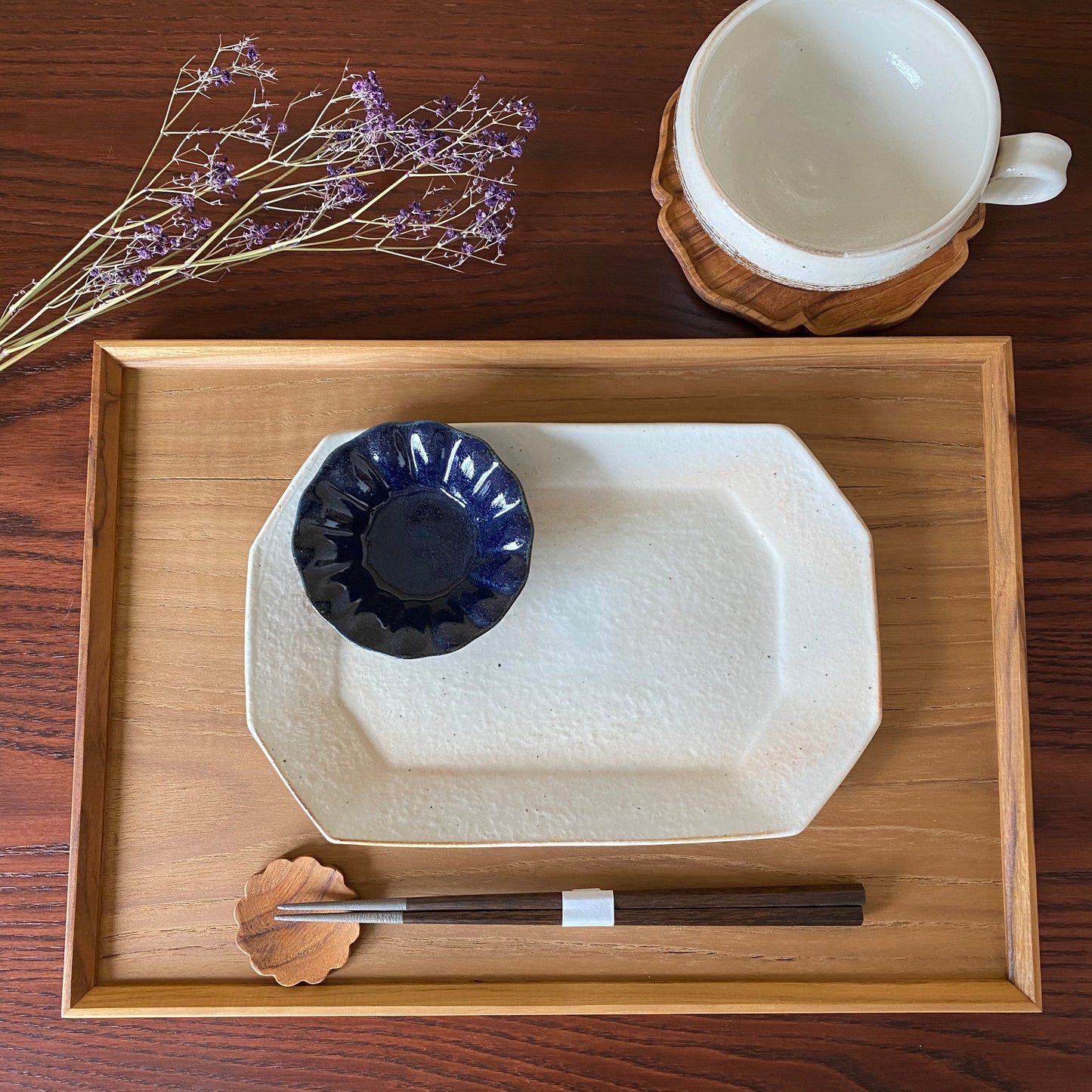 八角プレート 小  鉄散｜古谷製陶所（信楽焼 陶器）【古46】