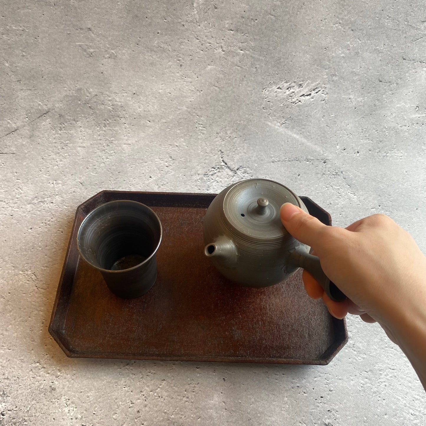 糸目梨皮窯変急須（230ml）【13】