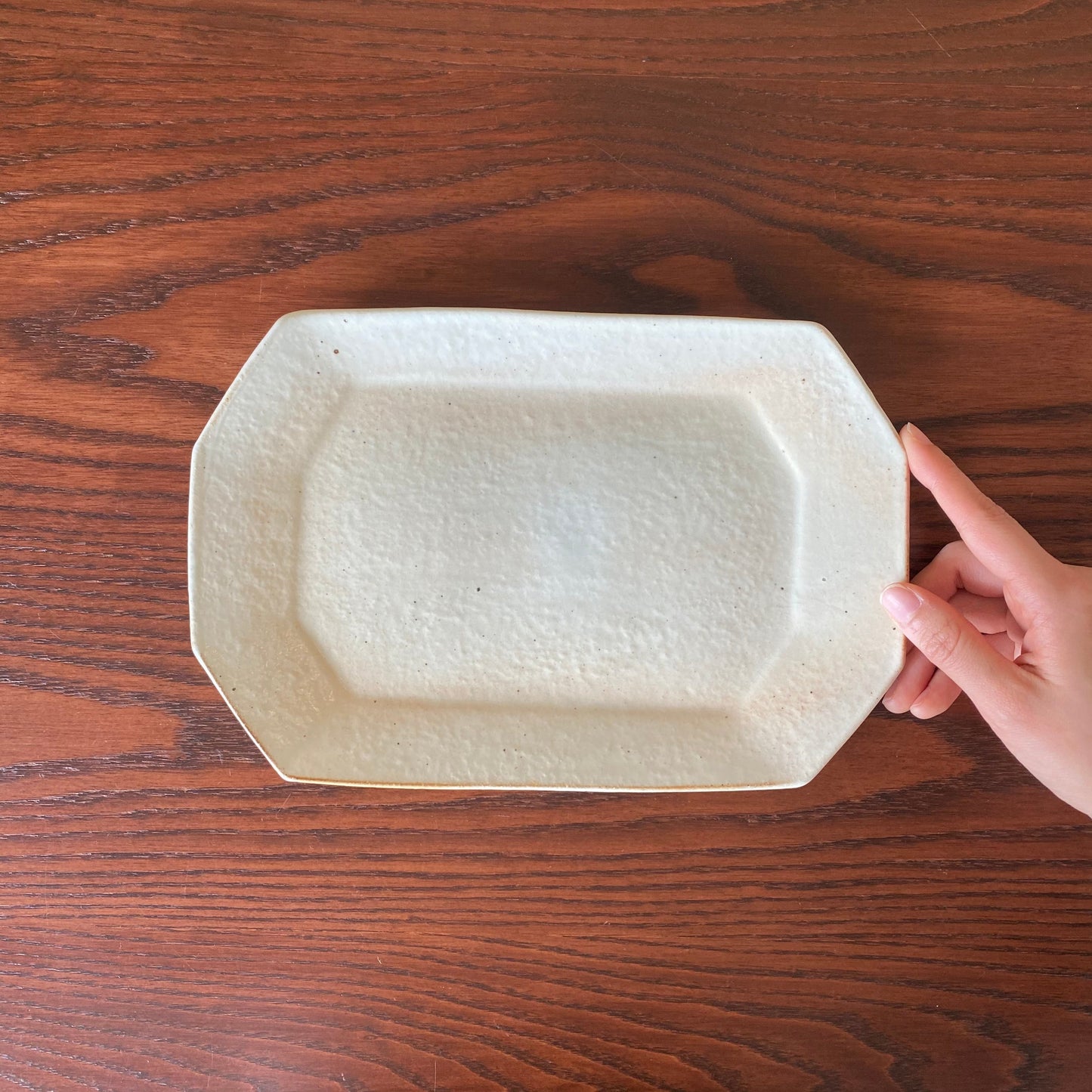 八角プレート 小  鉄散｜古谷製陶所（信楽焼 陶器）【古46】