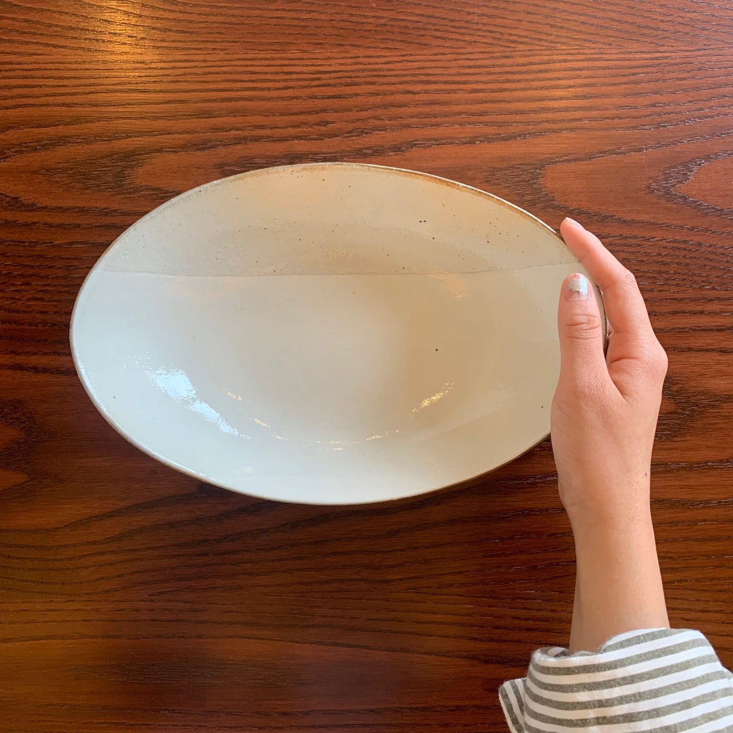 楕円深鉢 大 荒鉄線｜古谷製陶所（信楽焼 陶器）【古68】